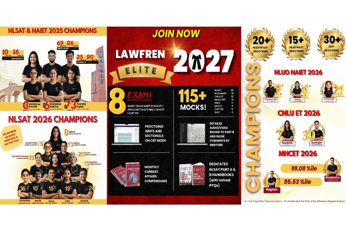 Lawfren Rated Among the Best NLSAT Coaching and Best 3 Year LLB Coaching in India